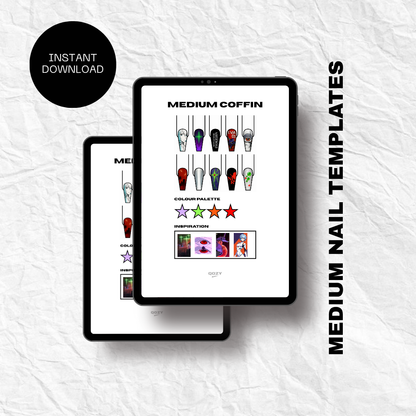 Nail Art Template: Medium Shapes Pack