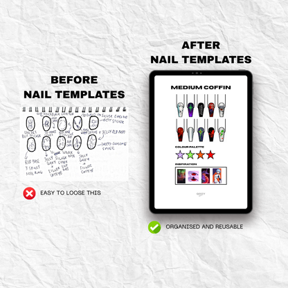 Nail Art Template: Medium Shapes Pack